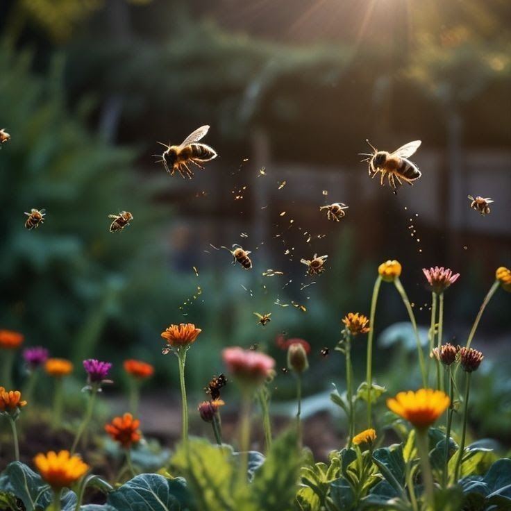 fleurs jardin abeilles